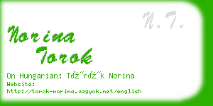 norina torok business card